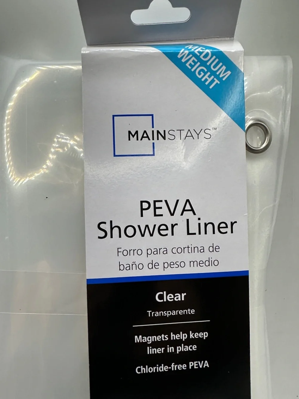 Mainstays Clear PEVA Shower Liner Transparent 70